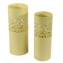 Set 2 Portaombrelli in Metallo ø24x24H60cm Farfalle e Cerchi Crema