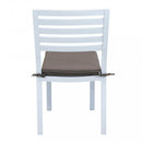 Sedia da Giardino Formentera con Cuscino 46x62x84 h cm in Alluminio Bianco
