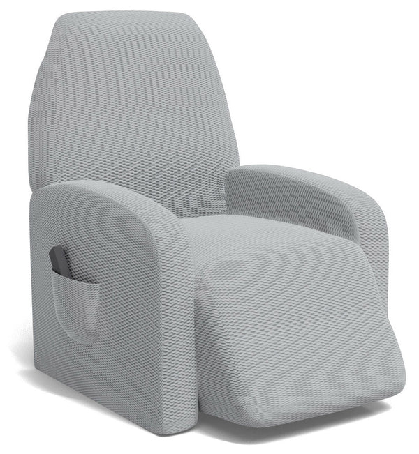 Housse de fauteuil inclinable extensible taille unique avec poche latérale gris clair acquista