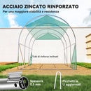 Serra a Tunnel 3x2 m con Rete Ombreggiante Extra Finestre e Ingresso a Zip in PE e Acciaio Verde      