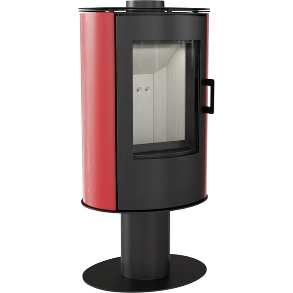 sconto Poêle à Bois 5.5/10.5KW Carrelé Acier Flig Westfield Rouge