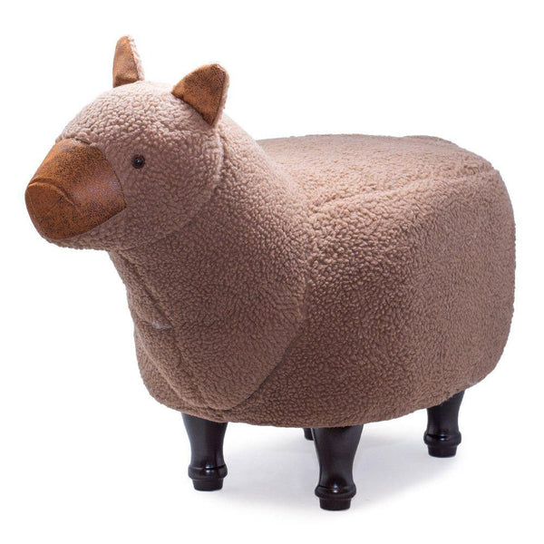 online Tabouret Pouf Repose-Pieds pour Enfants 68x35x38-53 cm Marron Lama Divina Home