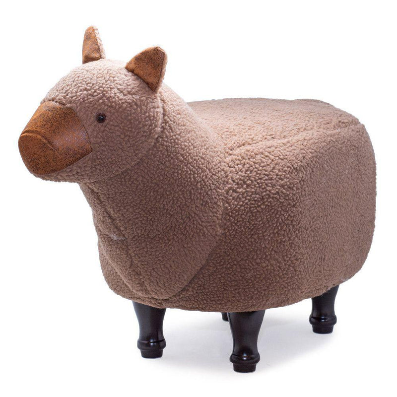 Sgabello Pouf Poggiapiedi per Bambini 68x35x38-53 cm Lama Marrone Divina Home