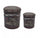 Set 2 Pouf Round Container en Black Moto MDF