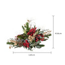 Porta Candele Decorativo Alto 52 cm in Plastica e Metallo Rosso e Oro