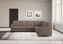 Divano Angolare 6 Posti 281x241x85 cm Karay in Tessuto Talpa