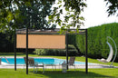 Pergola da Giardino 3x3m in Acciaio Maine Nero e Beige