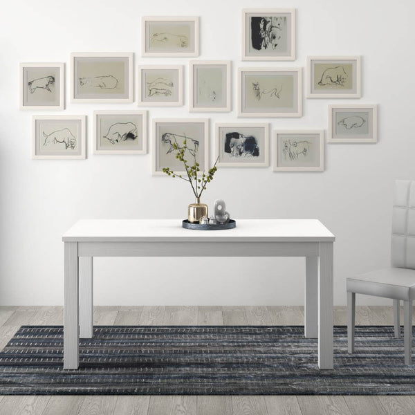 sconto Table extensible 120/160x80x77 cm Firenze frêne blanc