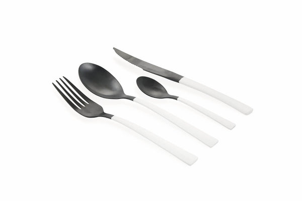 Ménagère de Service 24 Pièces en Acier Villa d'Este Home Tivoli Inverse Noir/Blanc acquista