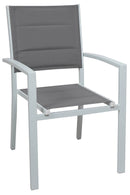 Sedia da Giardino in Alluminio e Textilene Vorghini Segesta Grigio