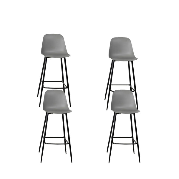 Set 4 Sgabelli 47x37xH103 cm in Polipropilene e Metallo Frida Grigio Chiaro acquista