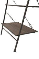 Mobiletto Scaletta Raw 65x41x180 cm in Ferro e MDF Marrone e Nero