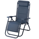 Sedia Gran RelaxImbottita Reclinabile E Richiudibile 65x90x110 cm in Acciaio PVC e Poliestere Blu Rio Plus      