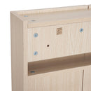 Specchiera da Bagno 2 ante e 3 Ripiani in Legno Rovere 63x60x13.5 cm 
