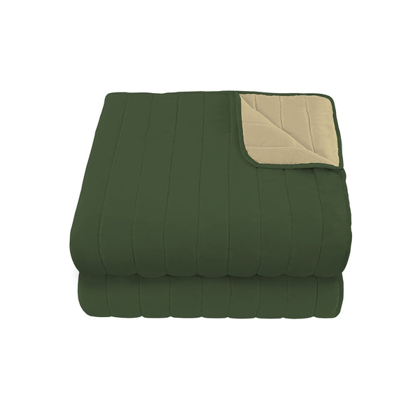 Couette Double Face 100gr Vert Foncé/Crème Différentes Tailles prezzo