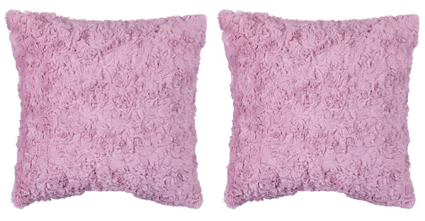 prezzo Lot de 2 coussins décoratifs 43x43x6 cm en polyester VdE Tivoli 1996 Furry Rose
