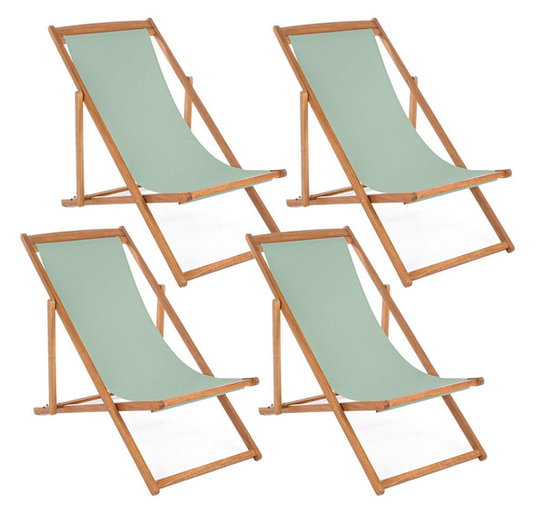 Set 4 Sedie Sdraio Reclinabile Pieghevole 60x106x88 cm in Legno Relax Noemi Salvia acquista
