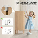 Mobile Bagno Salvaspazio 36x30x80 cm con Cassetto e Anta in MDF Rovere      