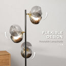 Lampada da Terra con 3 Paralumi Ø36x162 cm in Metallo Nero e Grigio