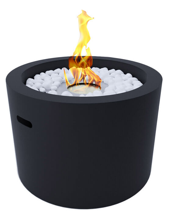 prezzo Cheminée Bioéthanol au Sol Ø47,5 cm en Acier Noir