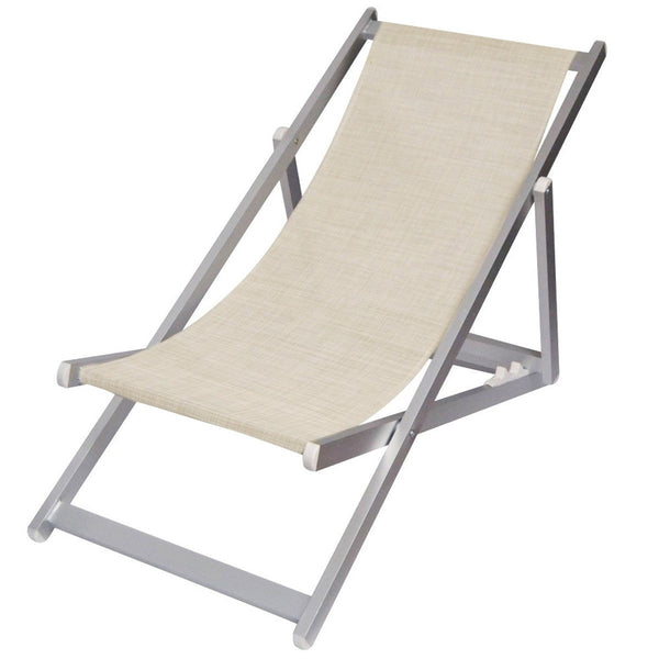 Chaise Longue Pliante 3 Positions en Aluminium et Textilène Gris Tourterelle online