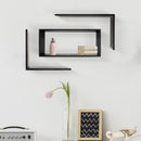 Mensole Decorative 3 pz Rettangolare da Parete Portaoggetti in Legno Nero