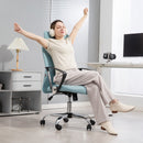 Sedia Ergonomica da Ufficio Girevole 63x65x109-119 cm con Schienale a Rete Verde Chiaro   