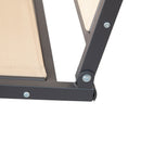 Dondolo da Giardino a 3 Posti 175x118x159 cm con Tettuccio Seduta Traspirante e Telaio in Acciaio Beige      