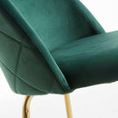 Set 4 Sedie Imbottite 38x43x74 cm in Vellluto Velvet Ottanio e Oro