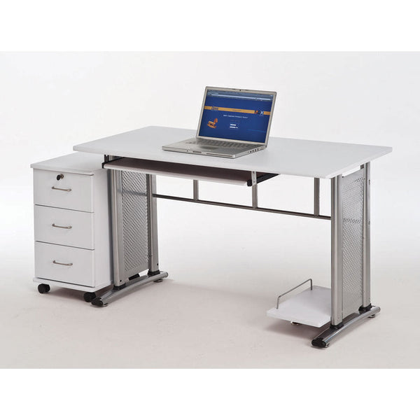 Bureau d'ordinateur PC en acier Plateau coulissant Fumer Fox Blanc acquista