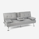 Divano Letto Clic Clac 165x77x76 cm in Poliestere Grigio chiaro