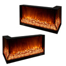 Camino Elettrico da Incasso 62x120x(60)36 cm Effetto Fiamma 50W Triumf Nero