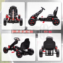 Go Kart a Pedali per Bambini 3-6 Anni 50 kg Portata con Portabicchieri e Ruote in EVA Antiscivolo Rosso      