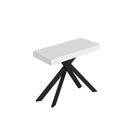 Consolle Allungabile 90-196x40x77 cm Saki Small Premium Bianco Frassino Gambe Antracite 