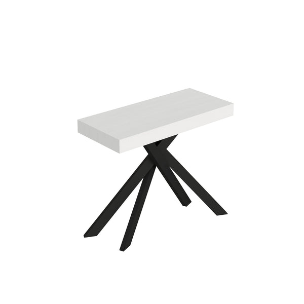 prezzo Consolle Allungabile 90-196x40x77 cm Saki Small Premium Bianco Frassino Gambe Antracite