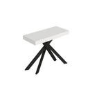 Consolle Allungabile 90-196x40x77 cm Saki Small Bianco Frassino Gambe Antracite 