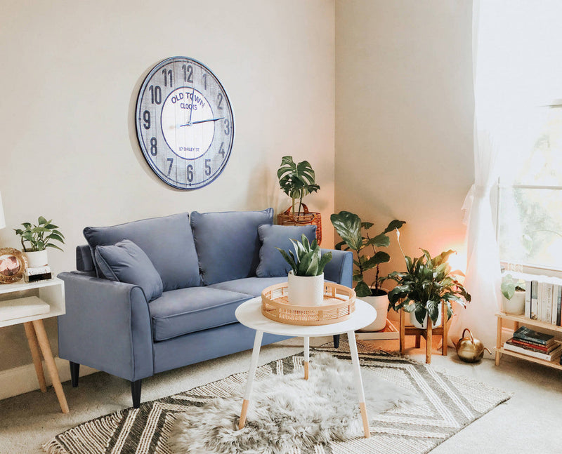 Divano 2 Posti Chandler 152x81x89 h cm in Velluto Grigio chiaro