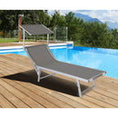 Lettino Prendisole da Giardino 181x60xH39 cm in alluminio ecrù Bagnino