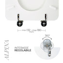 Copriwater Universale 35,3x2,9x43,3 cm in MDF Cerniere in Metallo Cromato Alpina Bianco Lucido