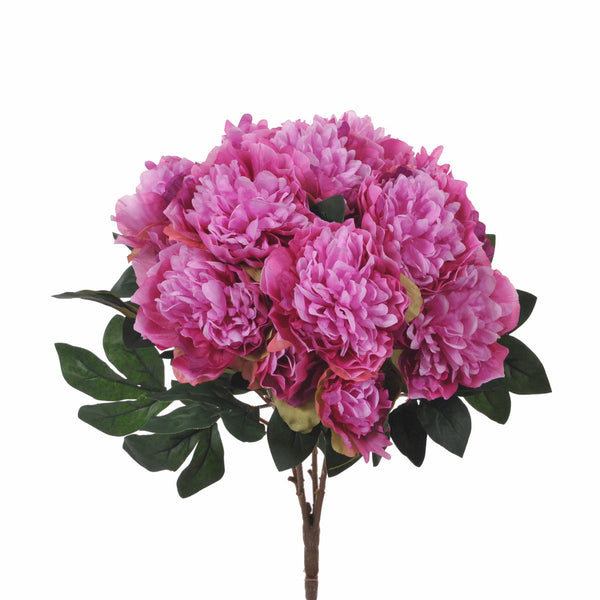Set 2 Pivoines Artificielles avec 16 Fleurs Artificielles Hauteur 46 cm sconto
