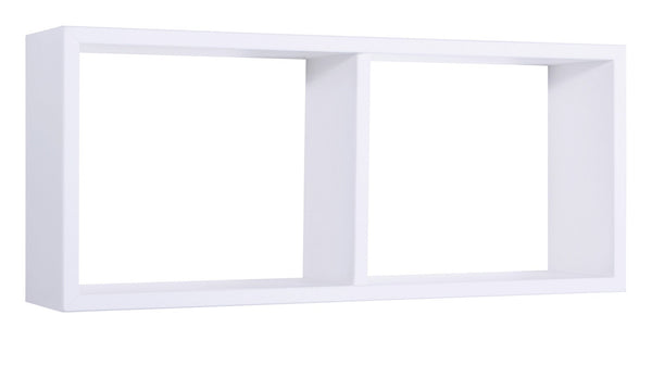 acquista Etagère rectangulaire 2 compartiments muraux 70x30x15,5 cm en fibre de bois Morgana blanc