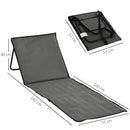 Set 2 Sdraio 142x51x40 cm Pieghevoli con Tasca Resistente Acqua in Tessuto Oxford Grigio      