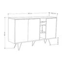 Madia Moderna Credenza 142x83 cm con 3 Ante e Vani a Giorno Quercia e Verde      