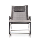 Sedia Sdraio a Dondolo da Giardino Rocking Lounge 143x57x81 cm in Textilene Grigio      