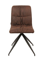 Set 2 Sedie 43x38xH86,5 cm in Microfibra Effetto Velluto Alba Marrone