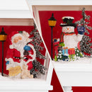 Lampione Natale con Luce LED Scena Natalizia Neve Motorizzata Musica 188 cm Bianc