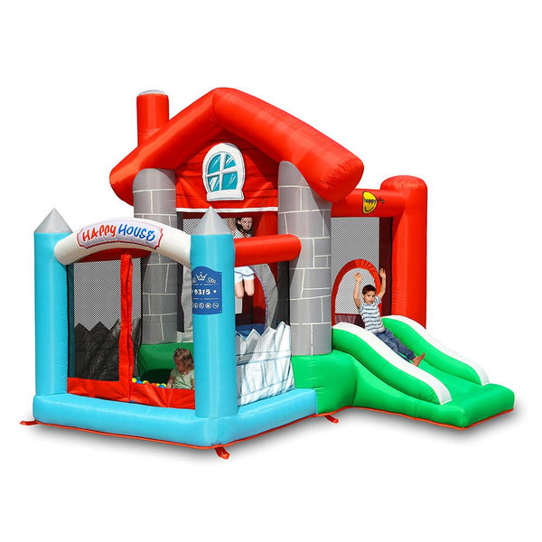 Château carrousel gonflable Happy House avec toboggan et pompe inclus Happy Hop acquista
