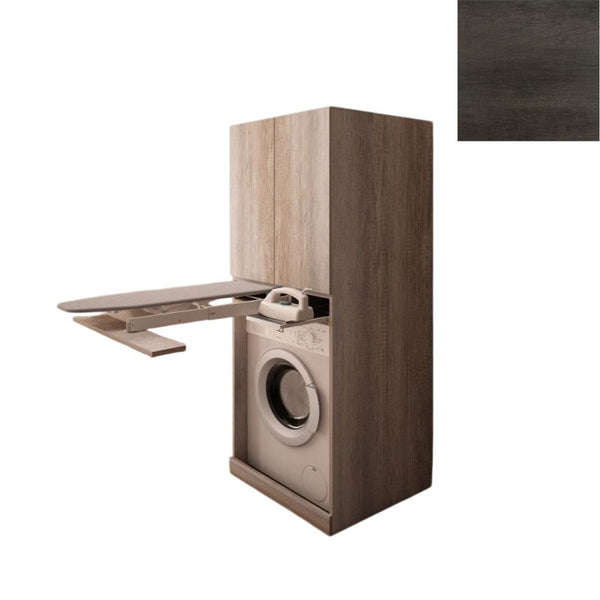 Mobile Lavanderia a Colonna per Lavatrice con Asse da Stiro e Ante Superiori 70x70x174A cm in Nobilitato Unika Olmo Scuro acquista