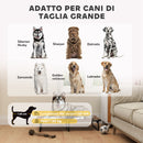 Letto per Cani Grandi Pieghevole 107x61x20 cm da Interno ed Esterno con Tessuto a Rete Marrone  