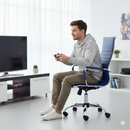 Sedia Poltrona Presidenziale da Ufficio in Similpelle Tosini Dallas Blu